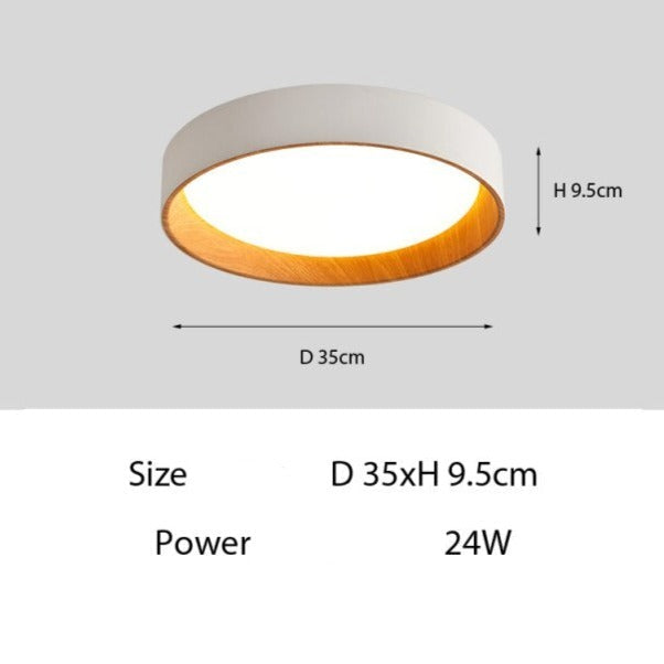 Plafonnier LED moderne Etelvina circulaire en bois
