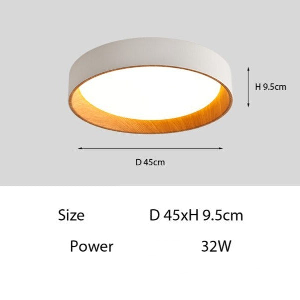 Plafonnier LED moderne Etelvina circulaire en bois