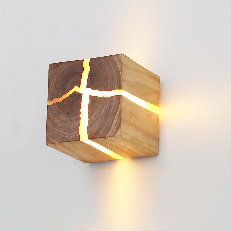 Applique murale LED en bois Lymena