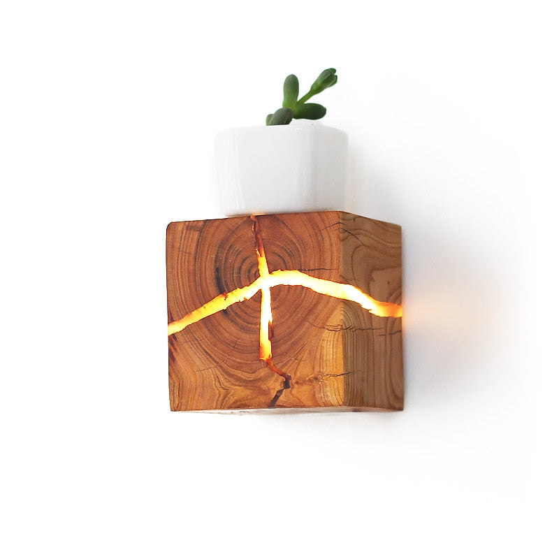 Applique murale LED en bois Lymena