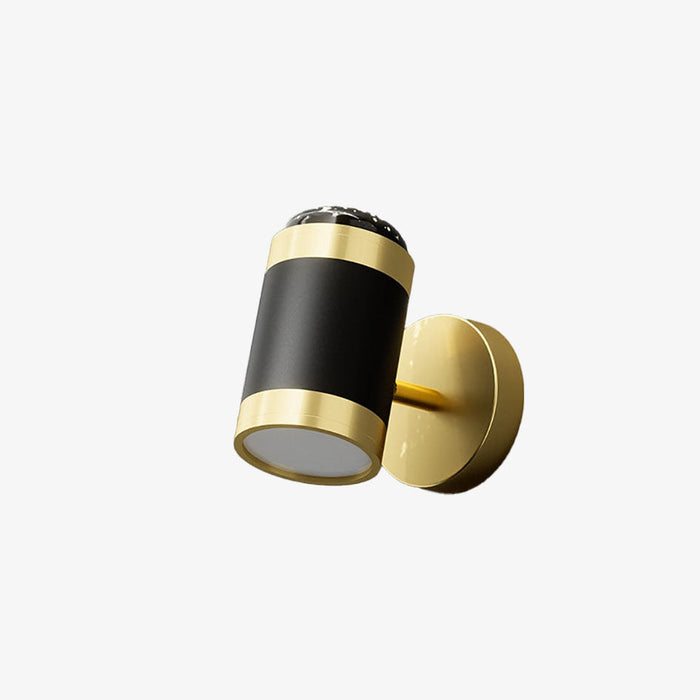 Applique murale moderne cylindrique noir et doré, Luxe Noir D'Or