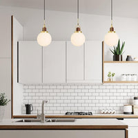 Suspension Ona : Élégance LED en verre et bois