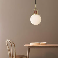 Suspension Ona : Élégance LED en verre et bois