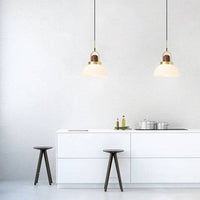 Suspension Ona : Élégance LED en verre et bois
