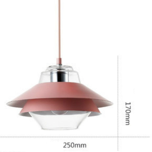 Suspension LED industrielle double abat-jour coloré - Armel