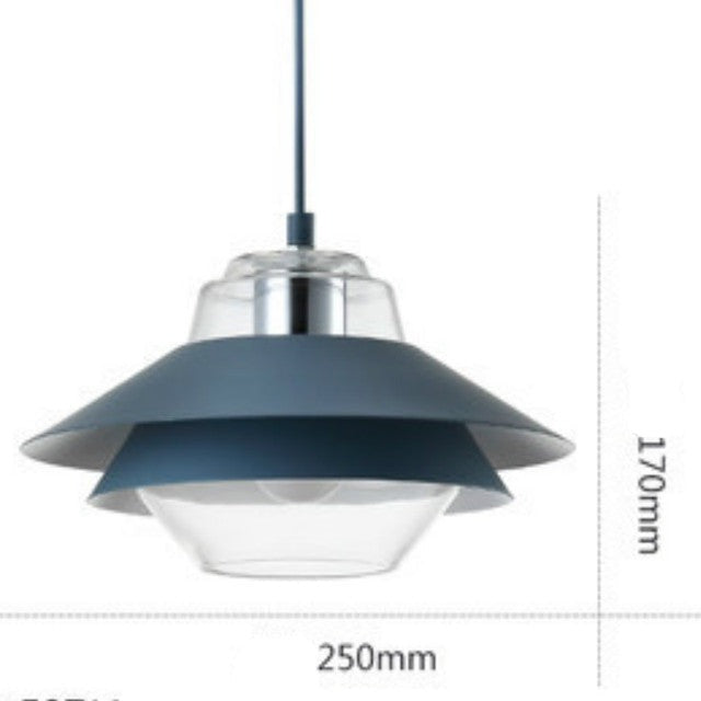 Suspension LED industrielle double abat-jour coloré - Armel
