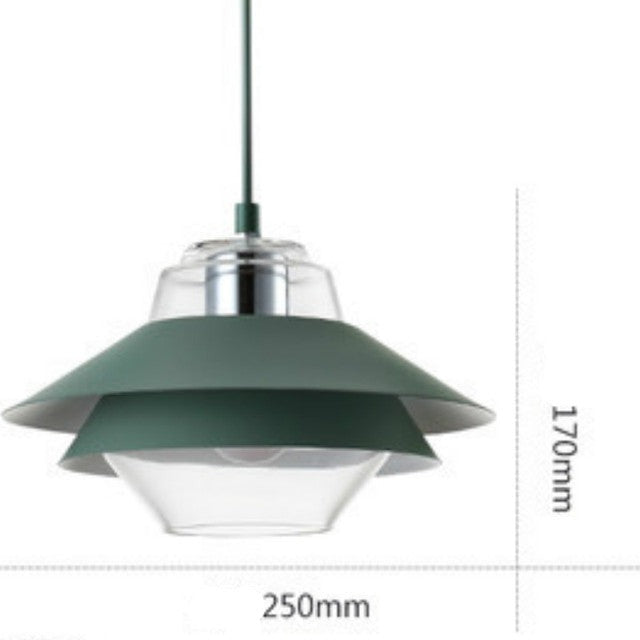 Suspension LED industrielle double abat-jour coloré - Armel