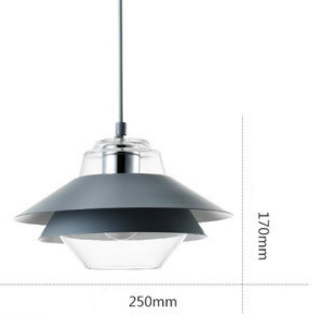 Suspension LED industrielle double abat-jour coloré - Armel
