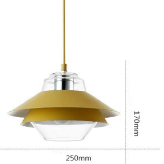 Suspension LED industrielle double abat-jour coloré - Armel