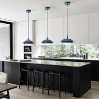 Suspension LED industrielle double abat-jour coloré - Armel