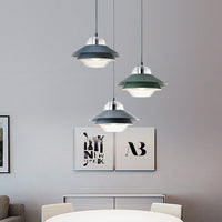 Suspension LED industrielle double abat-jour coloré - Armel
