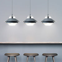 Suspension LED industrielle double abat-jour coloré - Armel