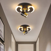 Plafonnier LED Abby en métal avec base lumineuse