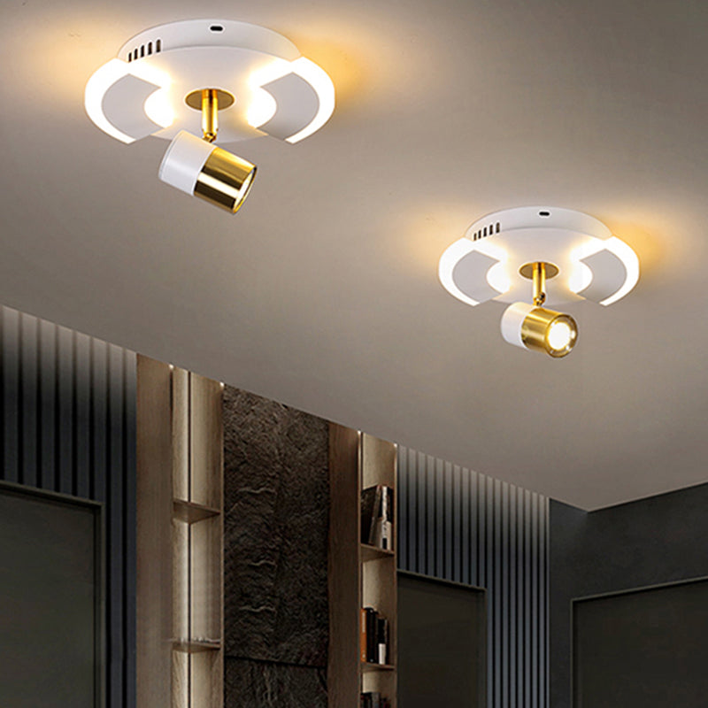 Plafonnier LED Abby en métal avec base lumineuse
