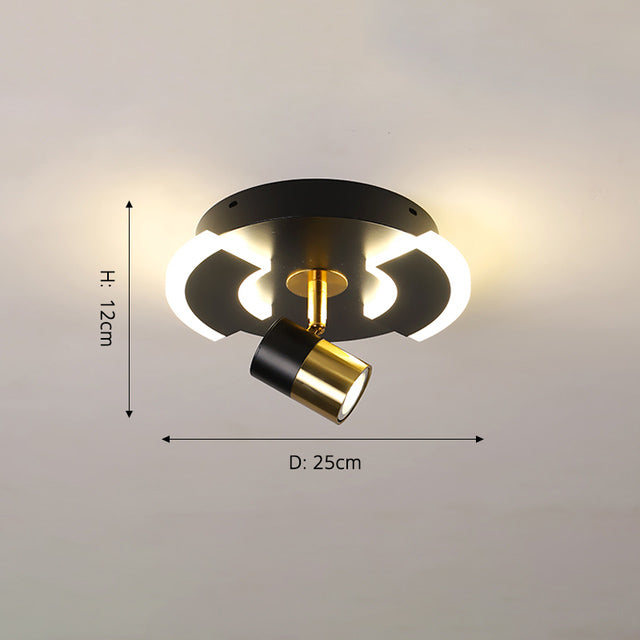 Plafonnier LED Abby en métal avec base lumineuse