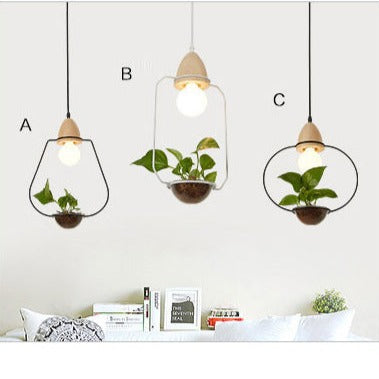 Suspension LED Art Déco avec Plantes - Mira Green