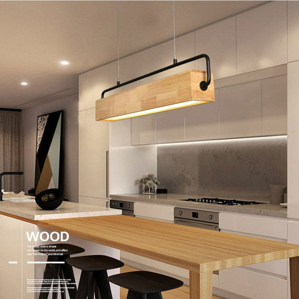 Suspension LED rectangulaire WoodLume
