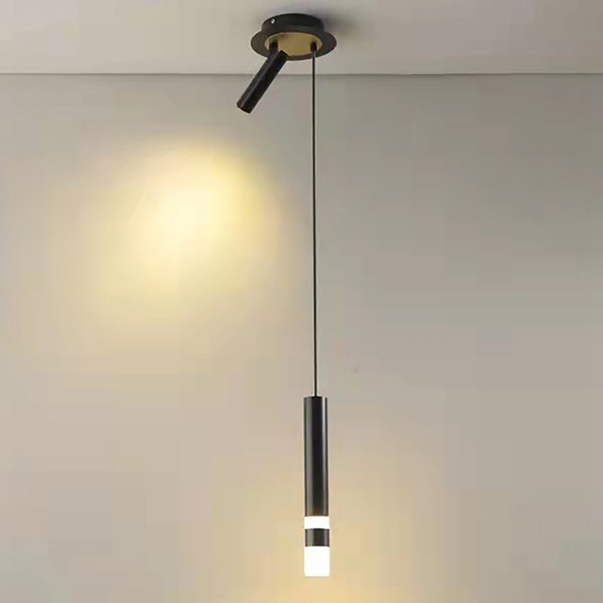 Suspension LED Tube Lumineux Doré ou Noir - Amias