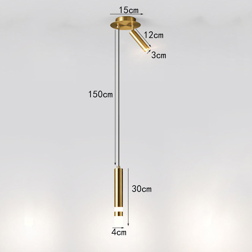 Suspension LED Tube Lumineux Doré ou Noir - Amias