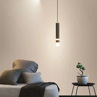 Suspension LED Tube Lumineux Doré ou Noir - Amias