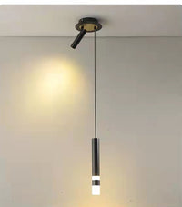 Suspension LED Tube Lumineux Doré ou Noir - Amias
