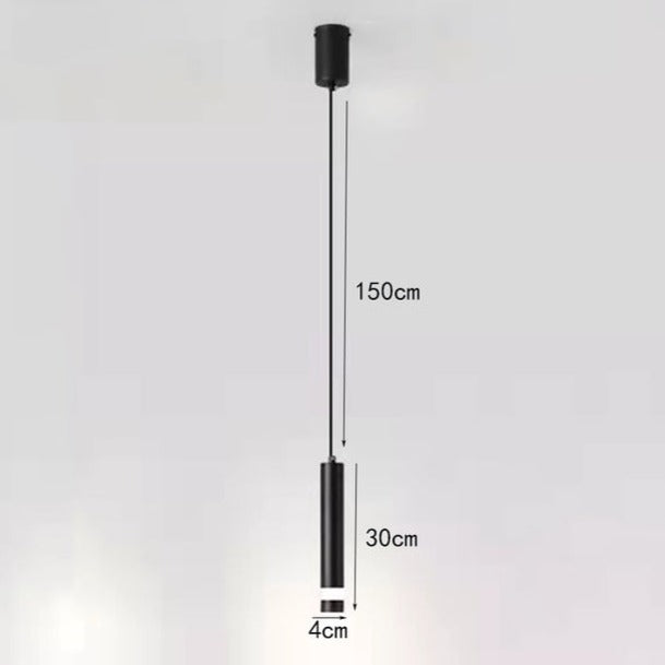 Suspension LED Tube Lumineux Doré ou Noir - Amias