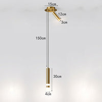 Suspension LED Tube Lumineux Doré ou Noir - Amias