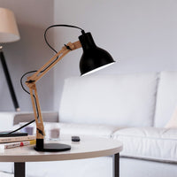 Lampe de bureau Vaz en bois articulée