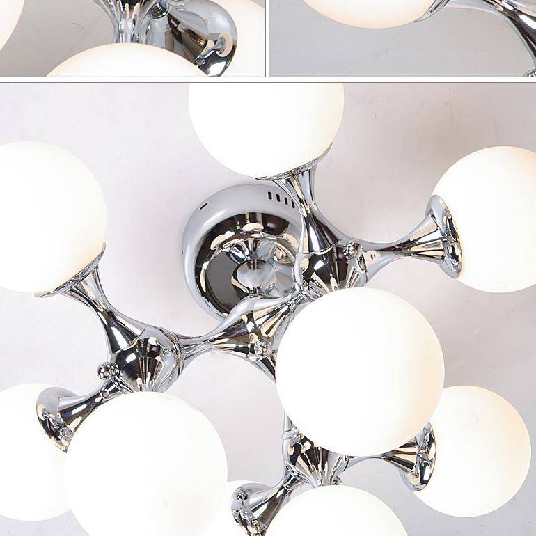 Plafonnier Chromé LED Moléculaire.