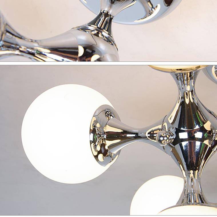 Plafonnier Chromé LED Moléculaire.