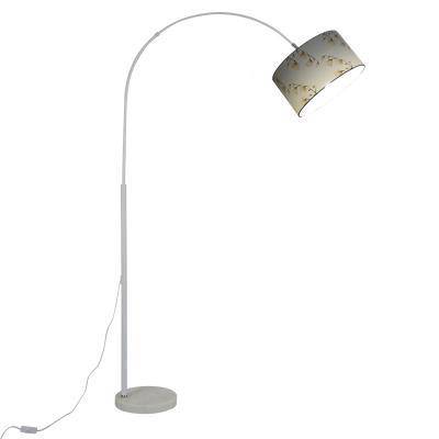 Lampadaire élégant avec abat-jour en tissu suspendu