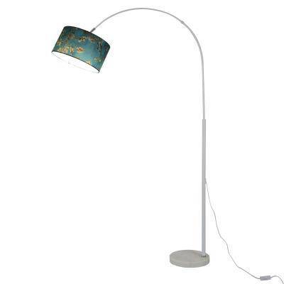 Lampadaire élégant avec abat-jour en tissu suspendu