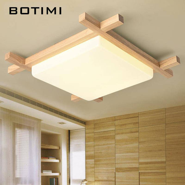 Plafonnier LED en bois Botimi