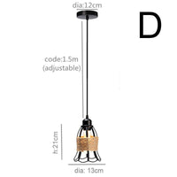 Suspension industriel en métal avec cordage