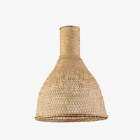 Suspension LED en rotin avec abat-jour beige