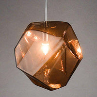 Suspension colorée en verre géométrique