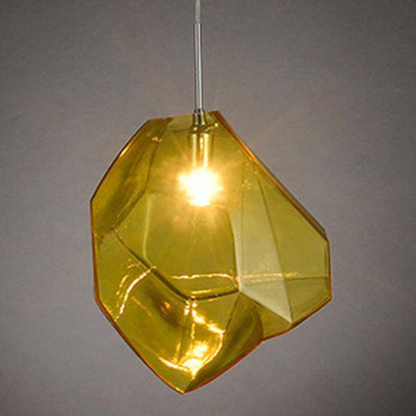 Suspension colorée en verre géométrique