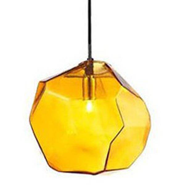 Suspension colorée en verre géométrique