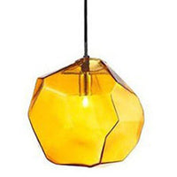 Suspension colorée en verre géométrique