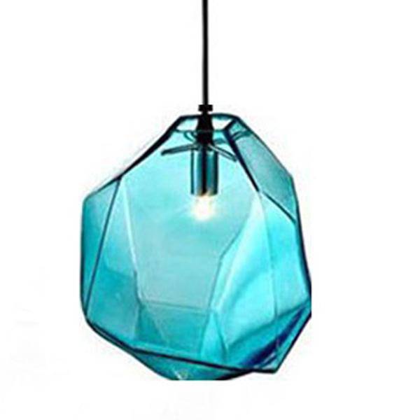 Suspension colorée en verre géométrique