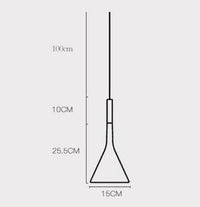 Suspension LED design avec abat-jour conique en ciment