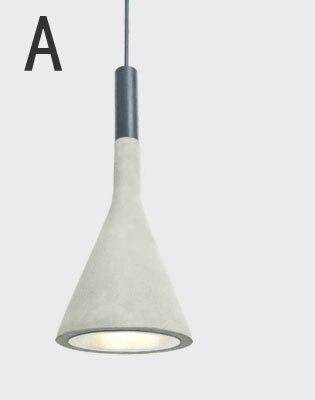 Suspension LED design avec abat-jour conique en ciment