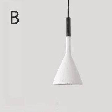 Suspension LED design avec abat-jour conique en ciment