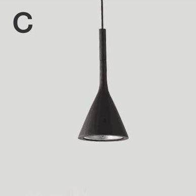Suspension LED design avec abat-jour conique en ciment