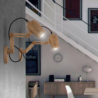 Applique murale LED en bois ajustable: Brandé