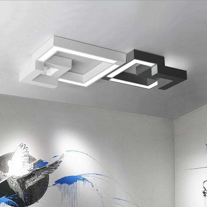 Plafonnier LED GEO noir/blanc (différentes tailles)
