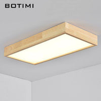 Plafonnier LED en bois rectangulaire