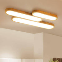 Plafonnier Bois LED : Tubes Arrondis