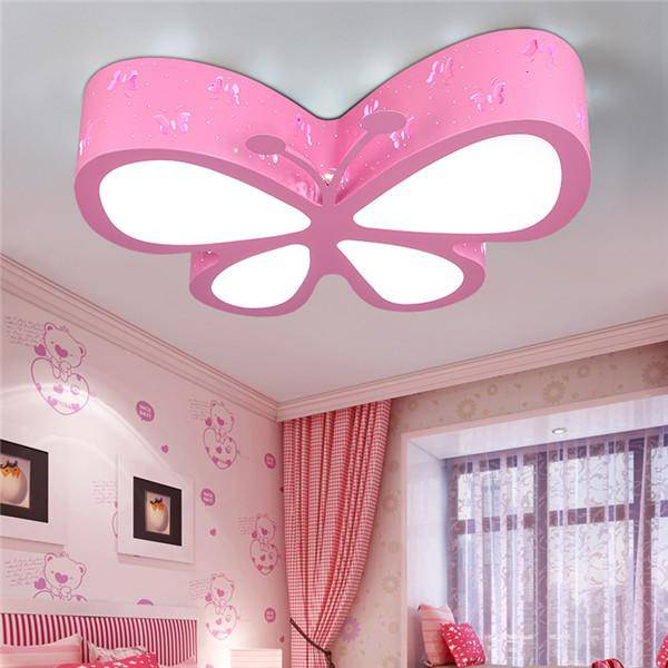Plafonnier Papillon Rose pour Enfant