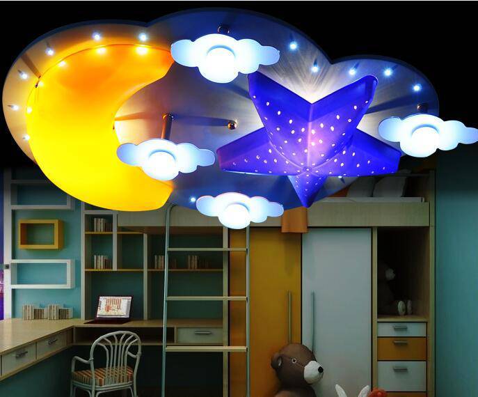 Plafonnier pour enfants - Étoile, lune et nuage de nuit